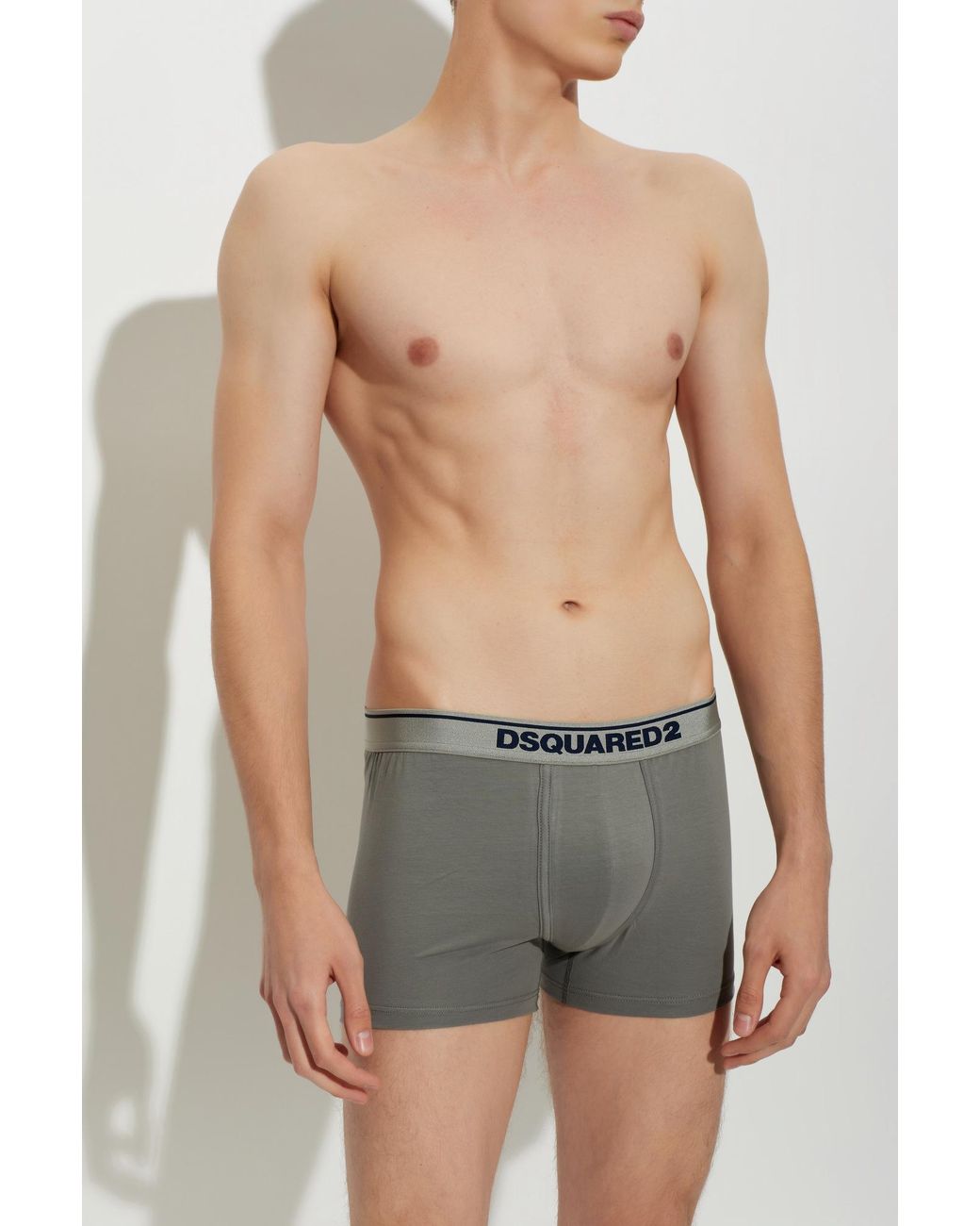 DSquared² Gray Logo Boxer Briefs for men