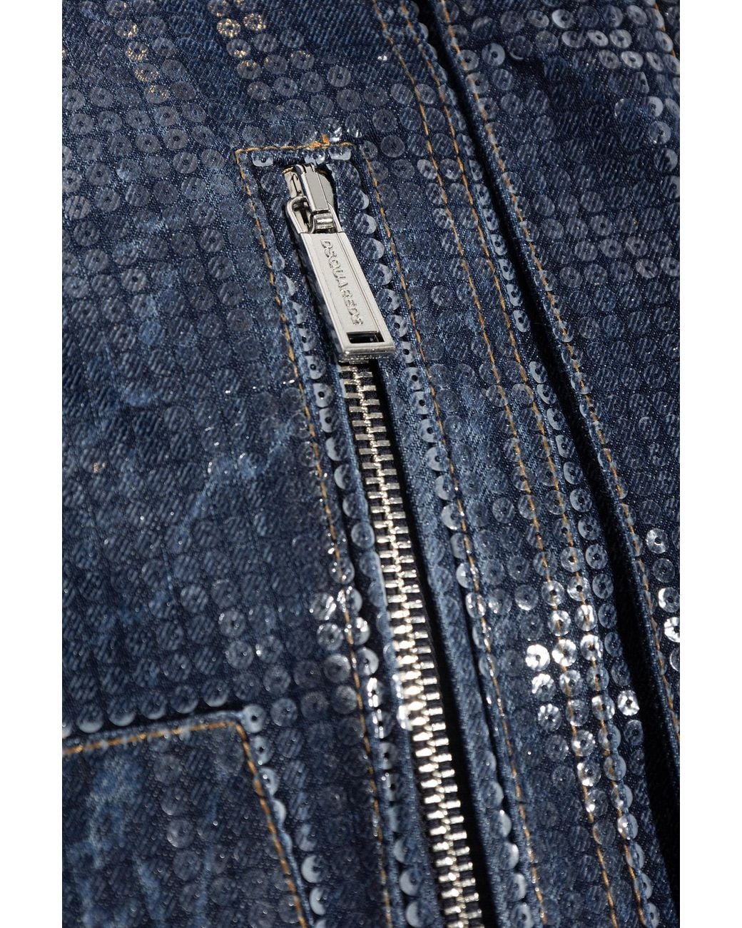 DSquared² Blue Sequinned Denim Jacket for men