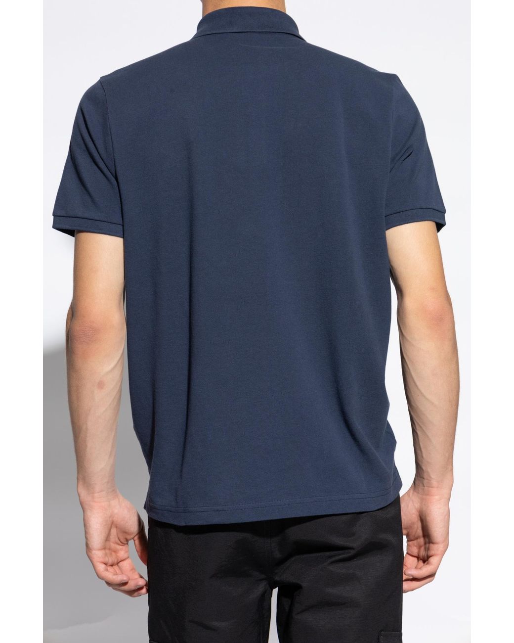 Moose Knuckles Blue Polo With Logo Patch for men
