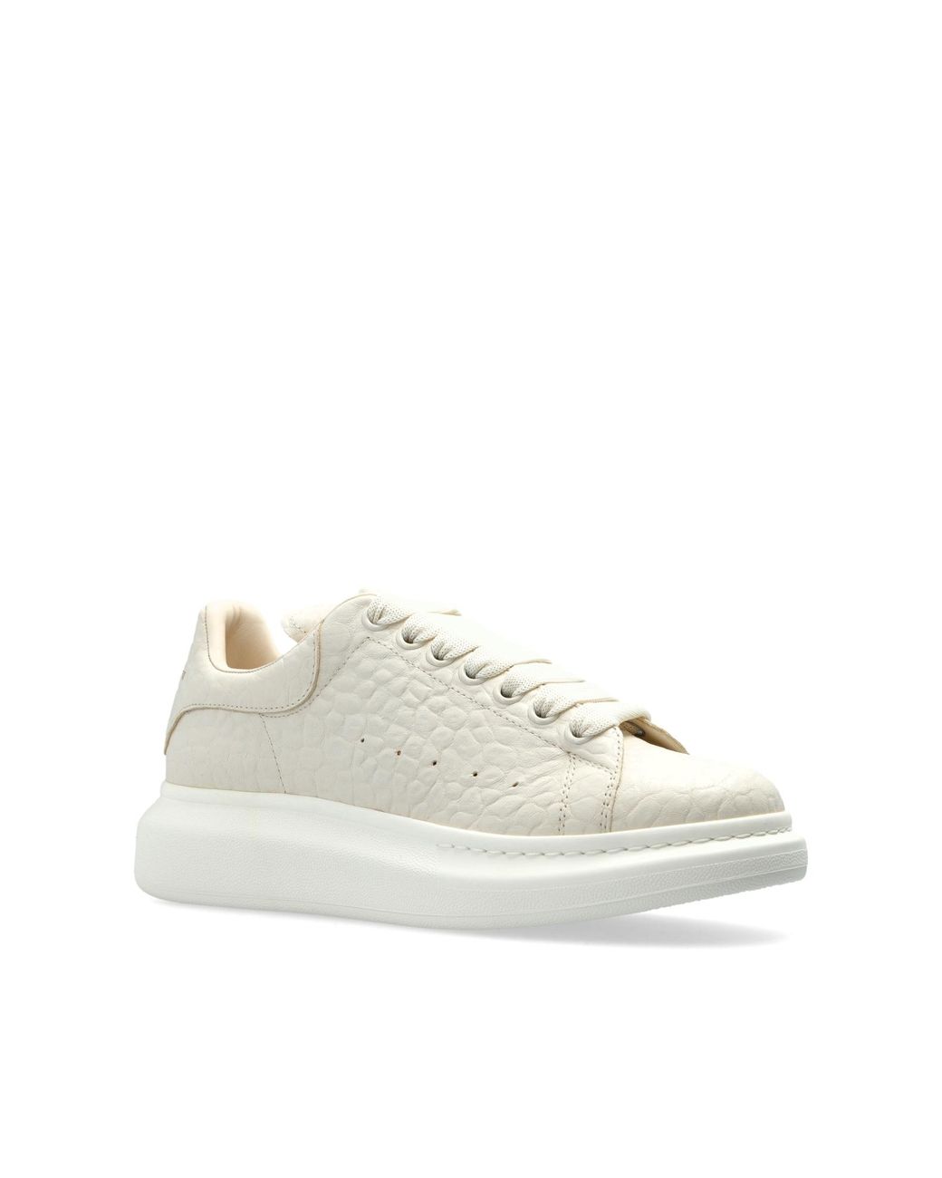 McQueen White Leather Sports Shoes for men