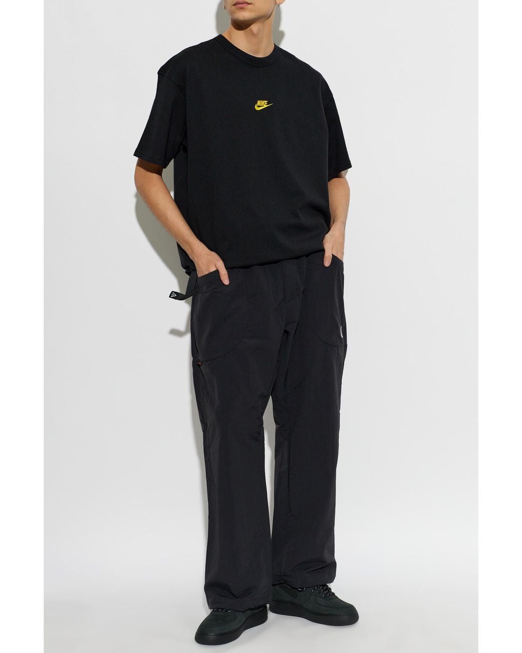 Nike Black T-Shirt With Embroidered Logo for men