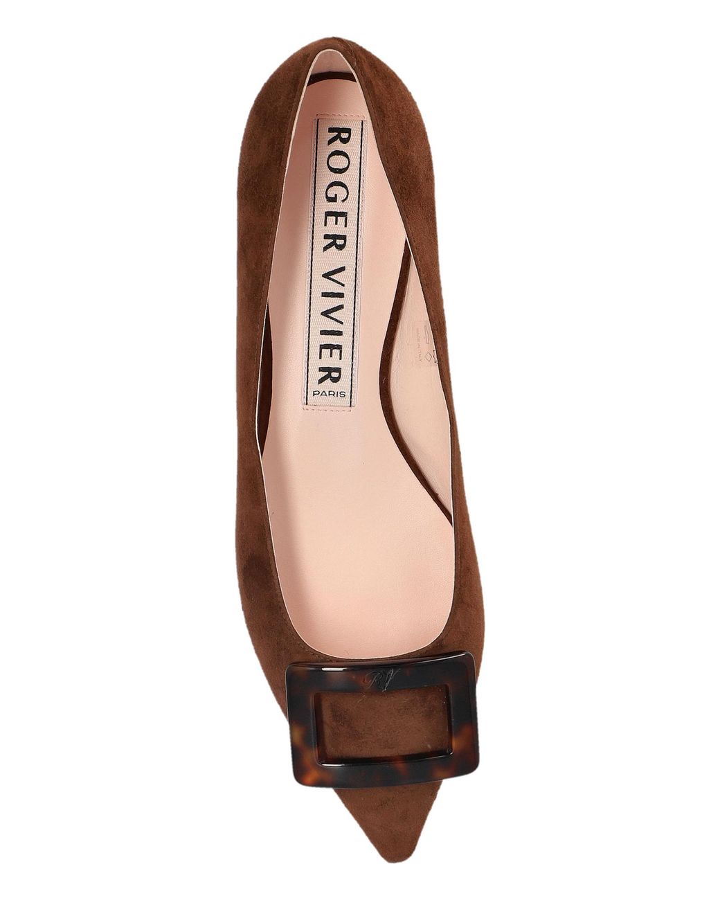 Roger Vivier Brown Suede Ballerinas 'Gommettine'