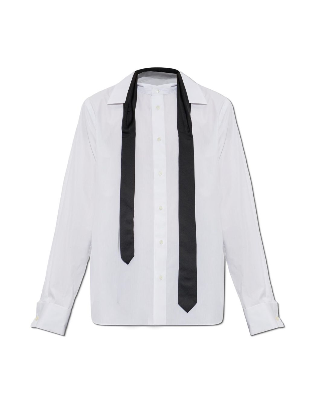 Sacai White Shirt With Sewn-In Tie for men