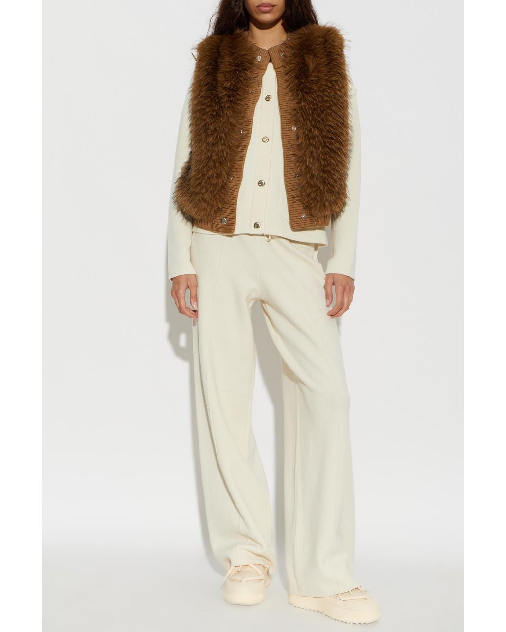 Moncler White Cardigan With Pockets
