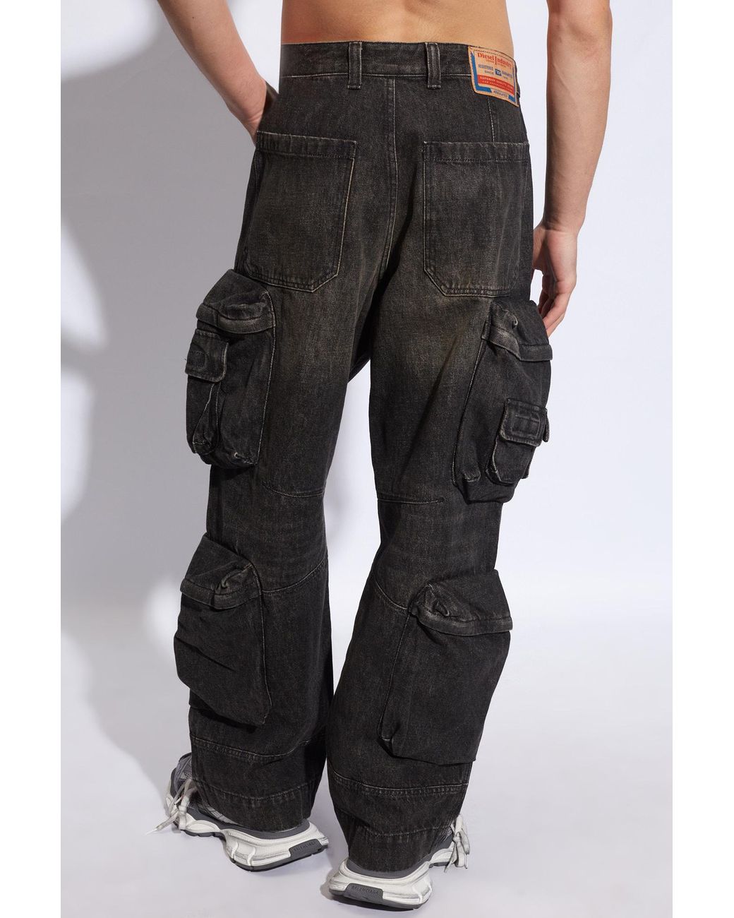 DIESEL 'd-fish-cargo-s' Jeans, in Black for Men | Lyst