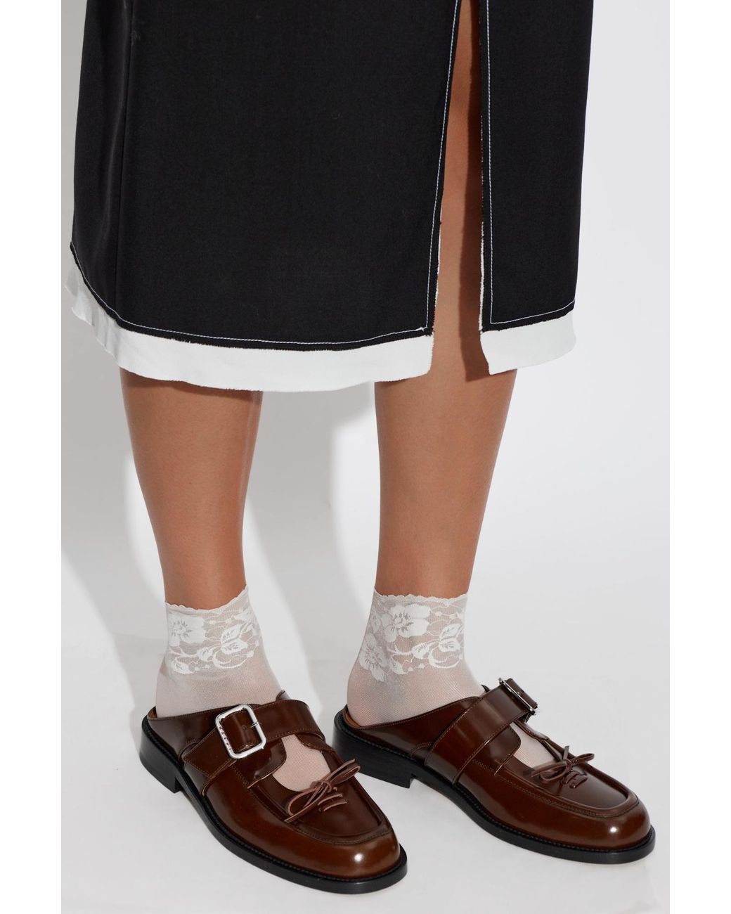 Marni Brown Leather Slides