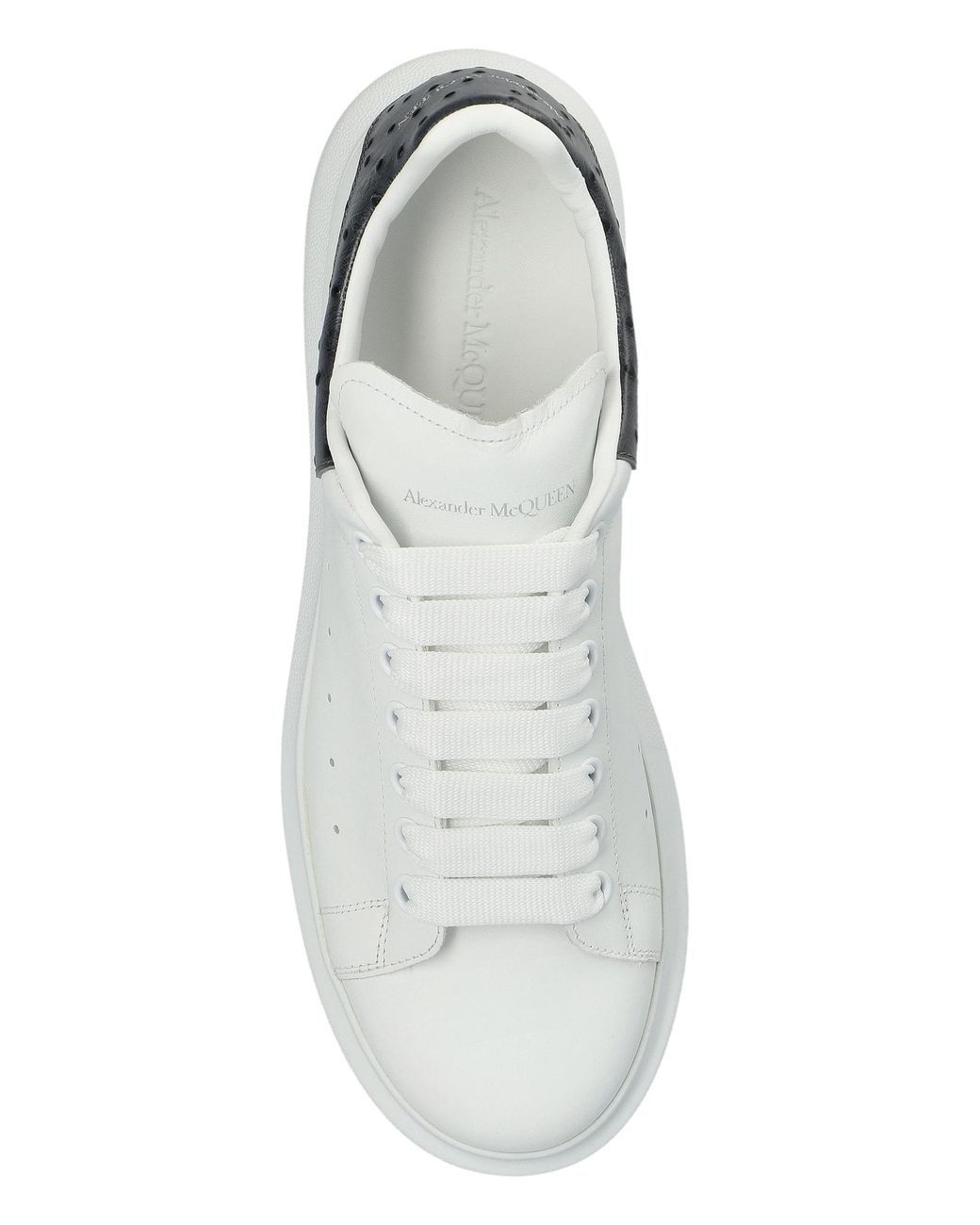 McQueen White Leather Sports Shoes With Logo for men