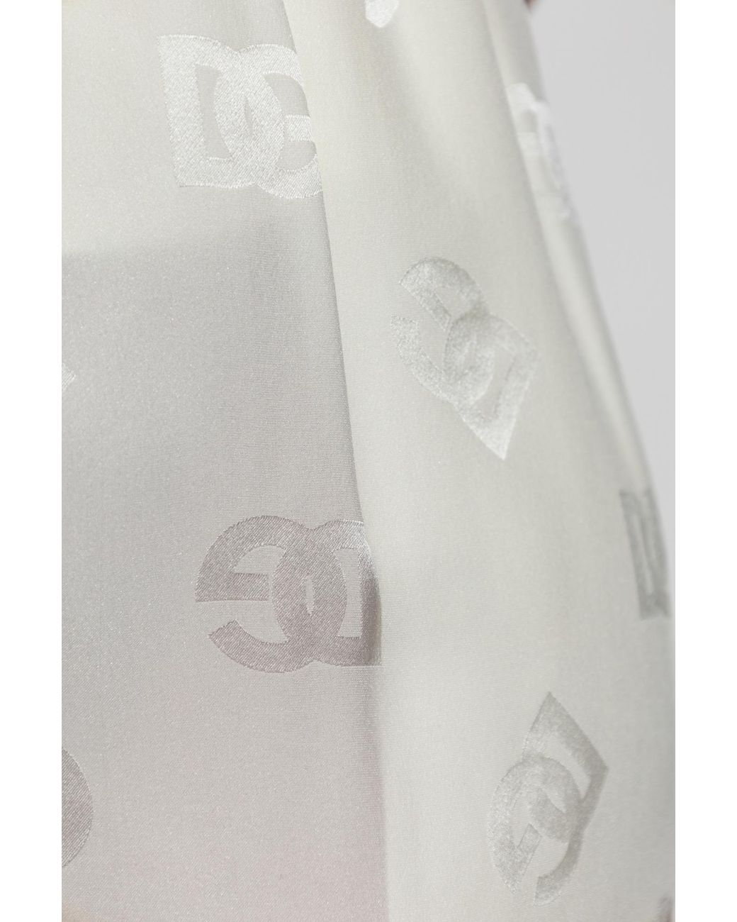 Dolce & Gabbana White Silk Shorts With Monogram