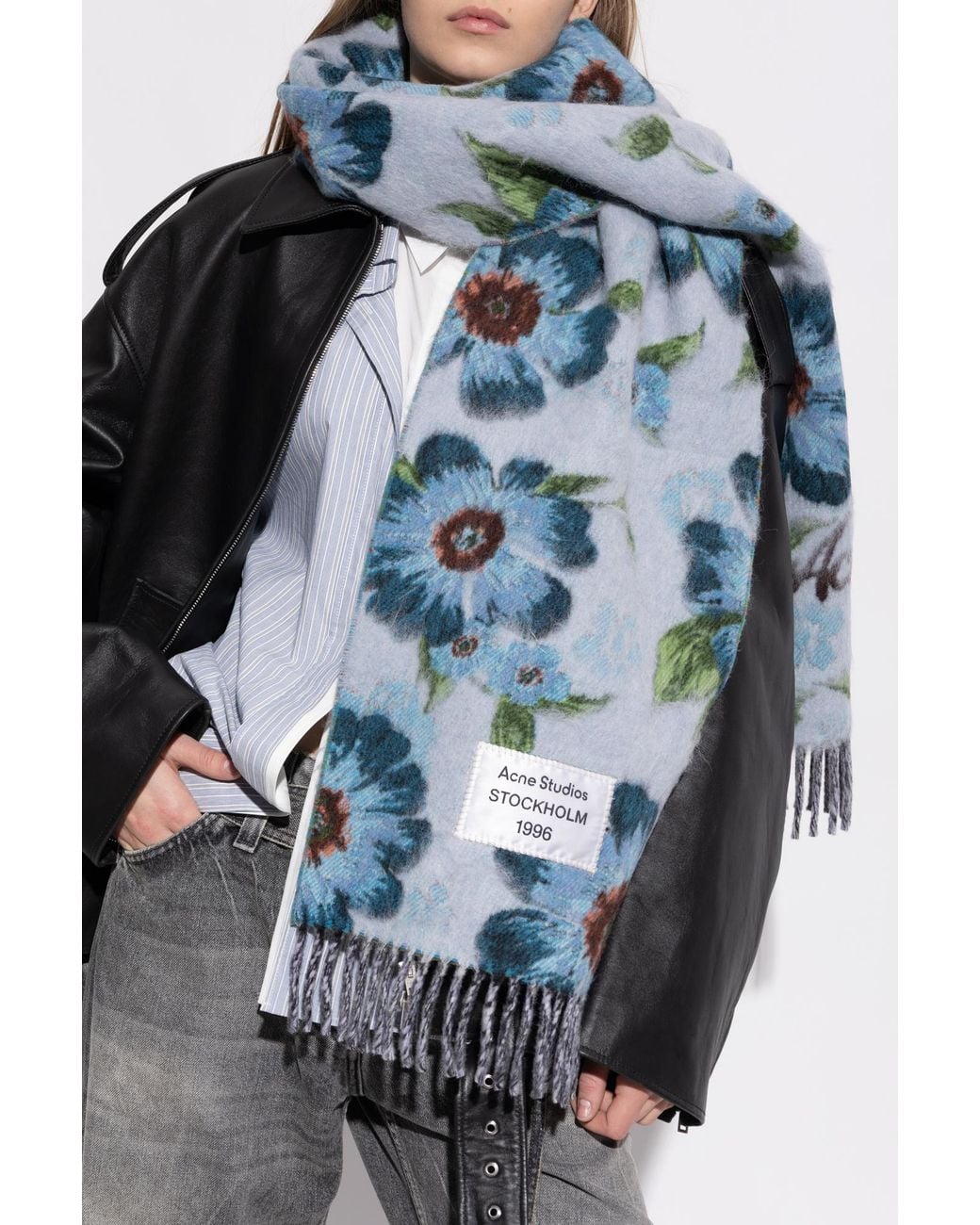Acne Gray Wool Scarf