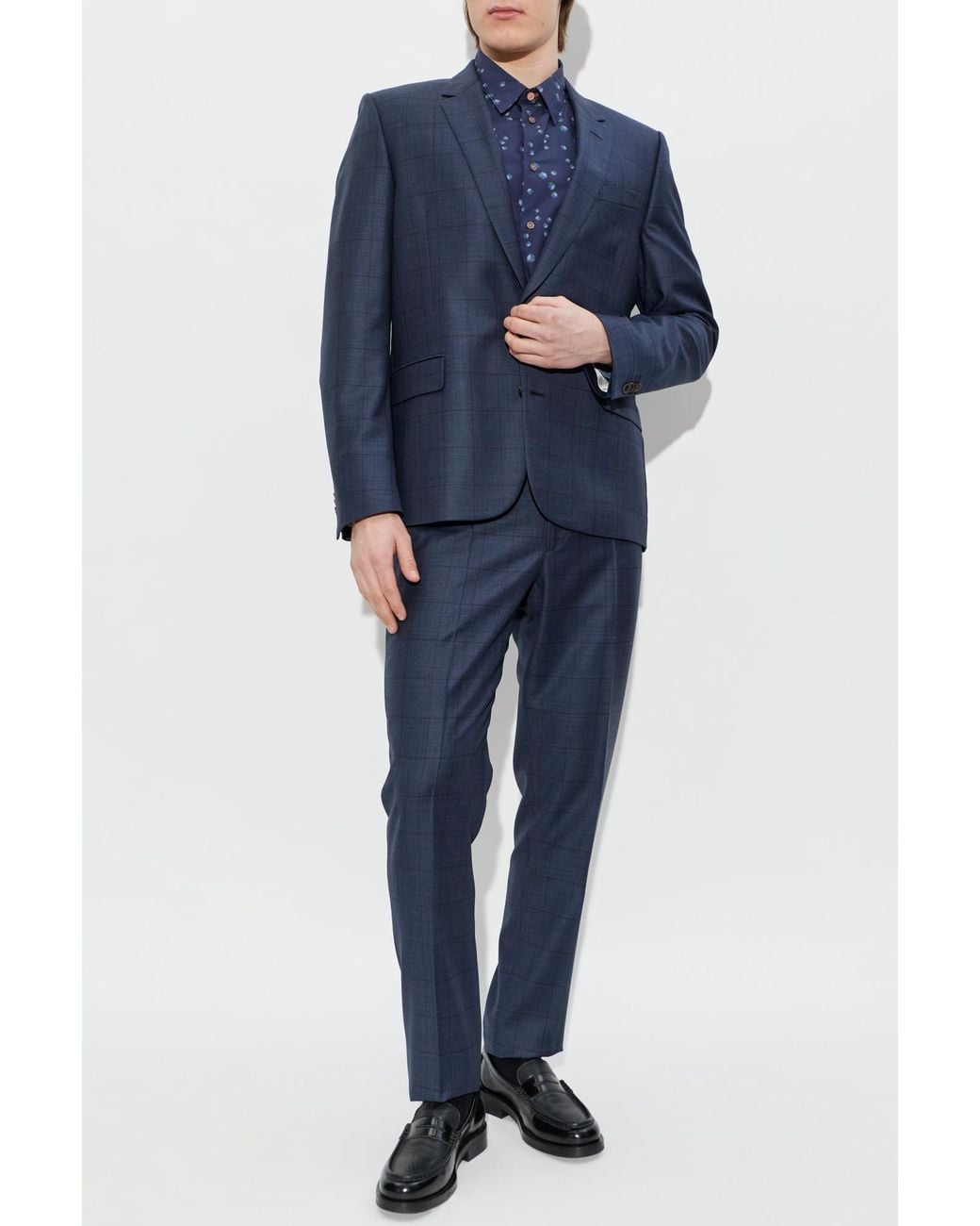 Paul Smith Blue Checked Pattern Suit for men