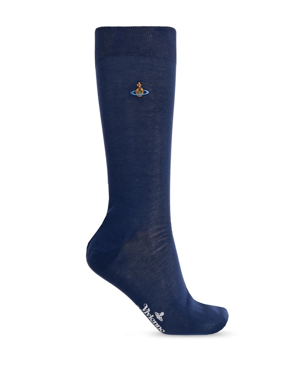 Vivienne Westwood Blue Cotton Socks With Logo