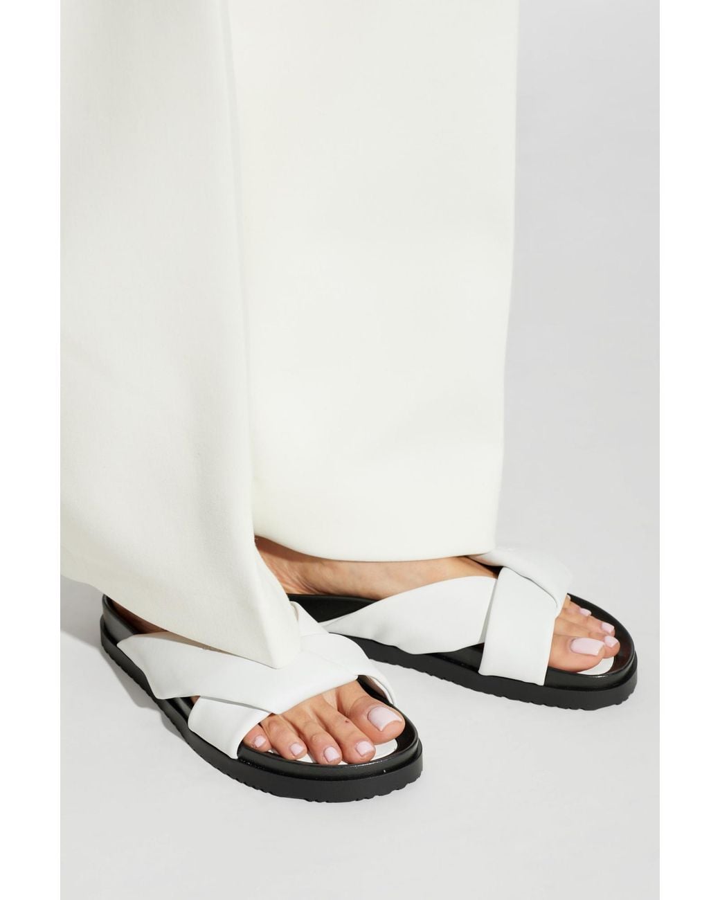 Bogner White 'Sirolo' Leather Slides