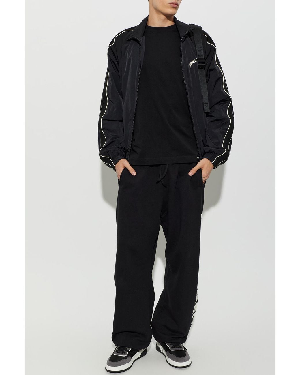 Palm Angels Black Cotton Long Sleeve T-Shirt for men