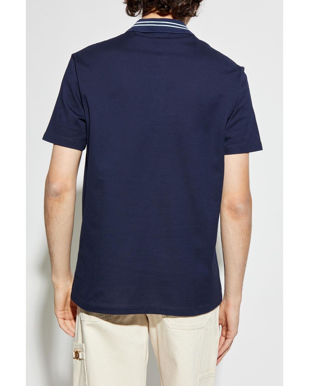 Versace Blue Cotton Polo for men