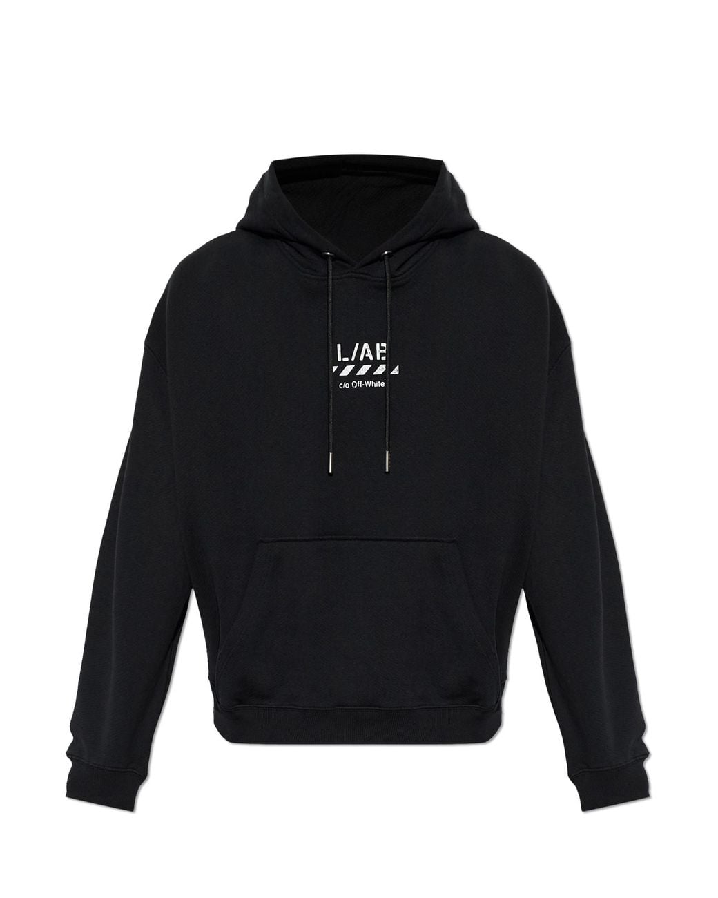 LAB C.O. OFF WHITE Blue Hoodie With Contrast Prints for men