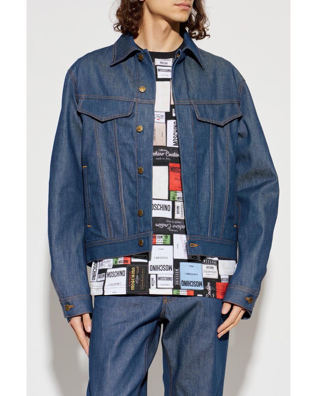 Moschino Blue Denim Jacket for men