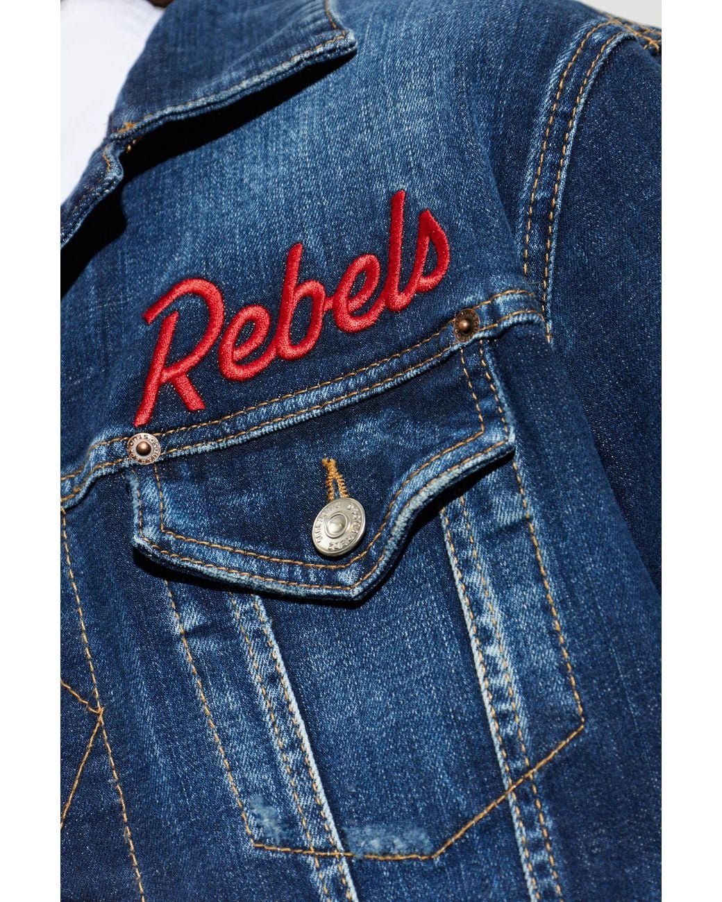 DSquared² Blue Denim Jacket With A 'Vintage' Effect for men
