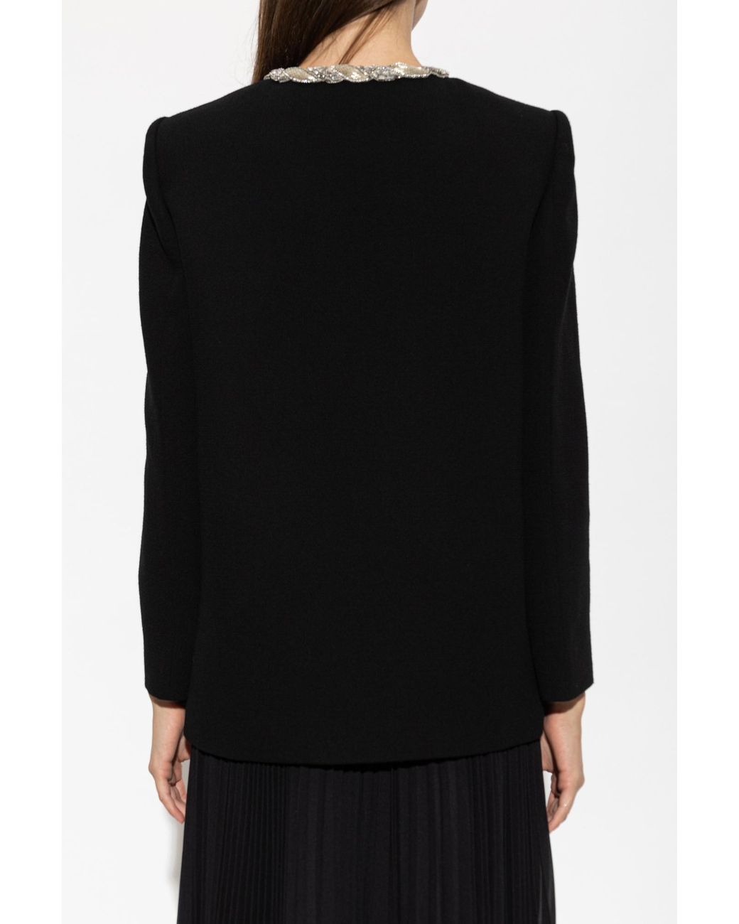 Valentino Garavani Black Wool Blazer With Appliqués