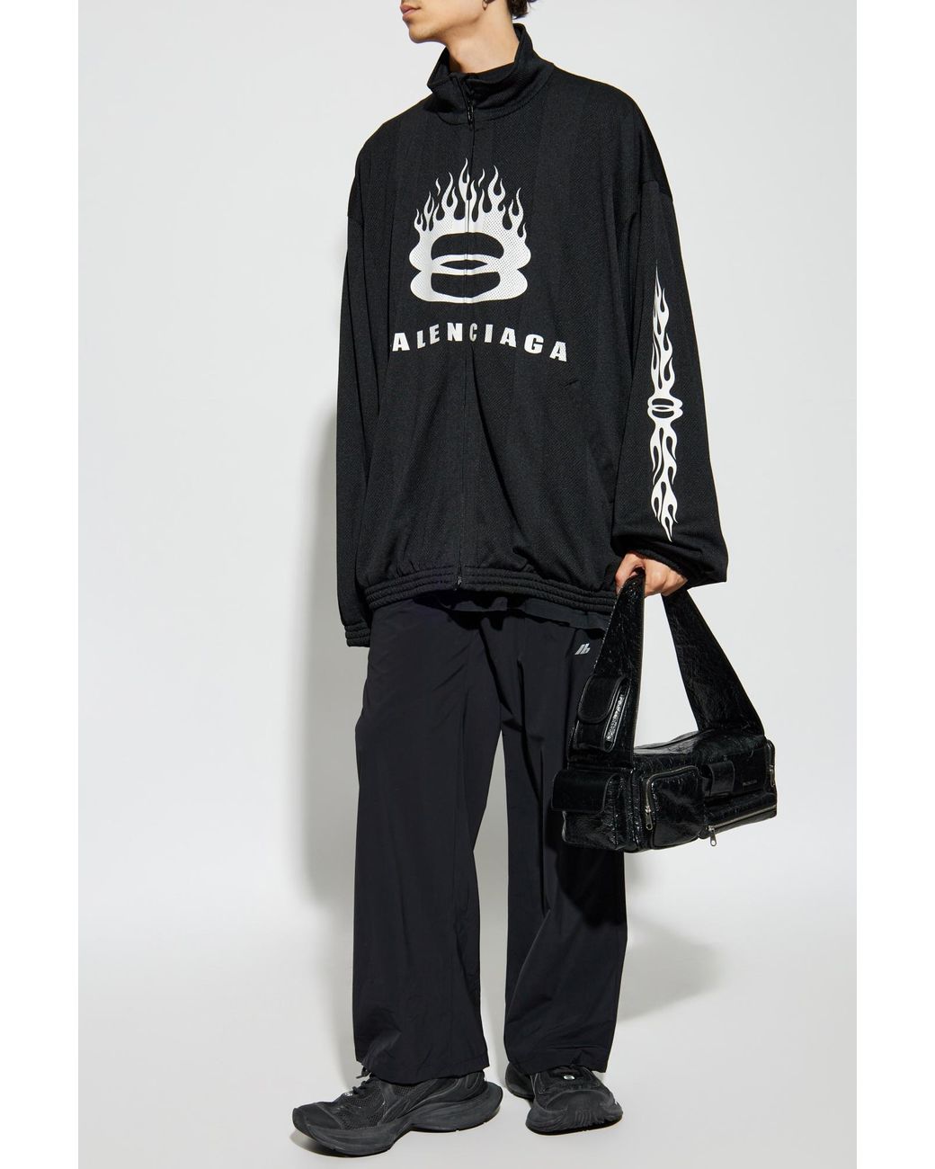 Balenciaga Jacket With Printed Logo in Black for Men | Lyst