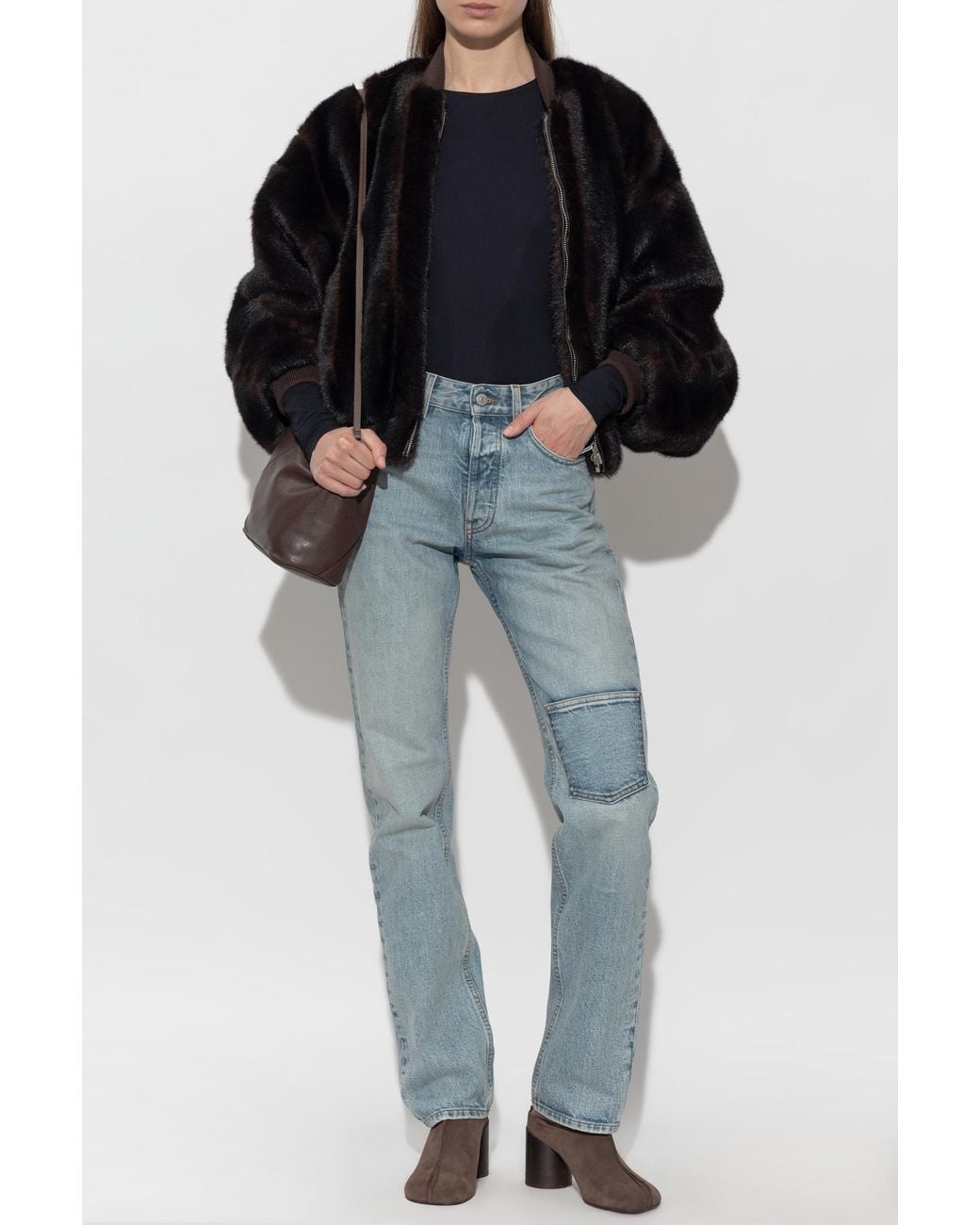 MM6 by Maison Margiela Black Long-Sleeve Bodysuit