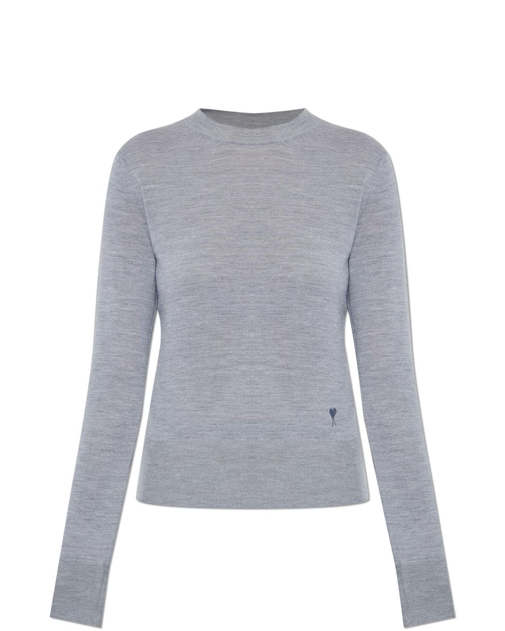 AMI Gray Thin Wool Sweater