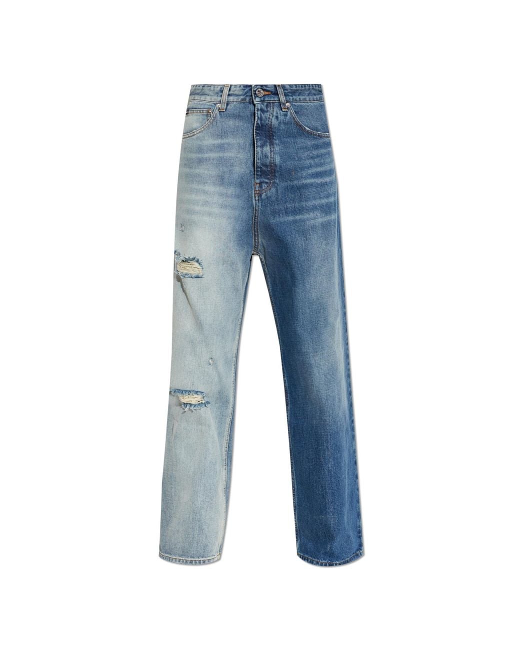Vetements Blue Vintage-Effect Jeans