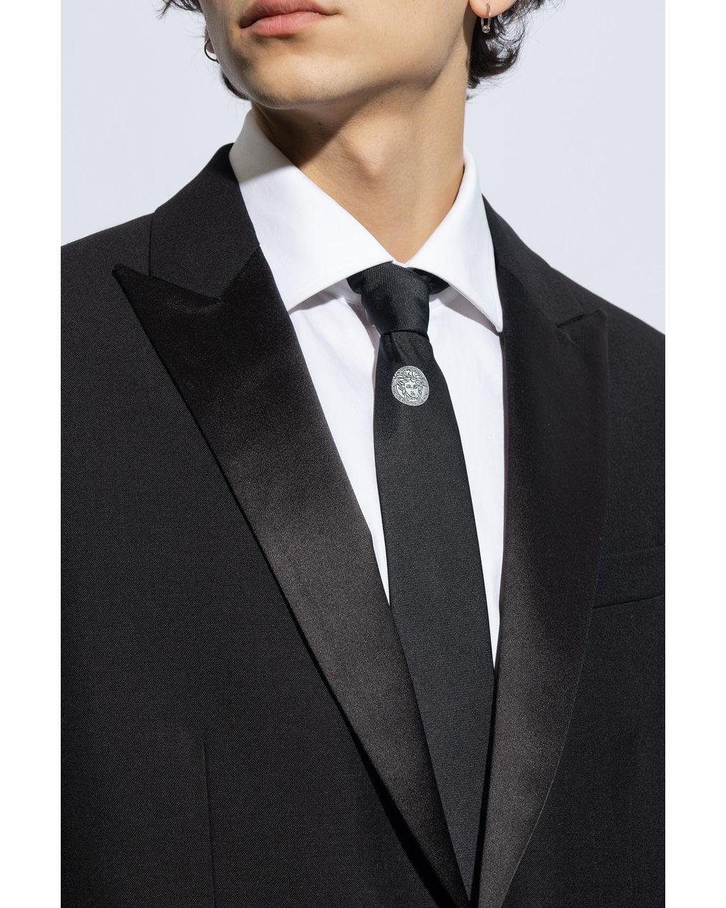 Versace Black Silk Tie for men