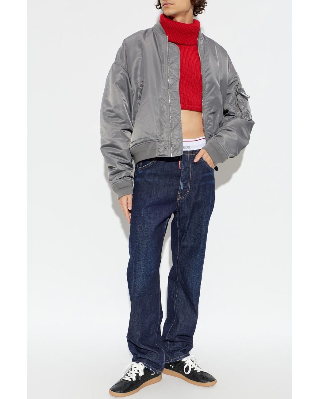 DSquared² Red Wool Turtleneck Vest for men