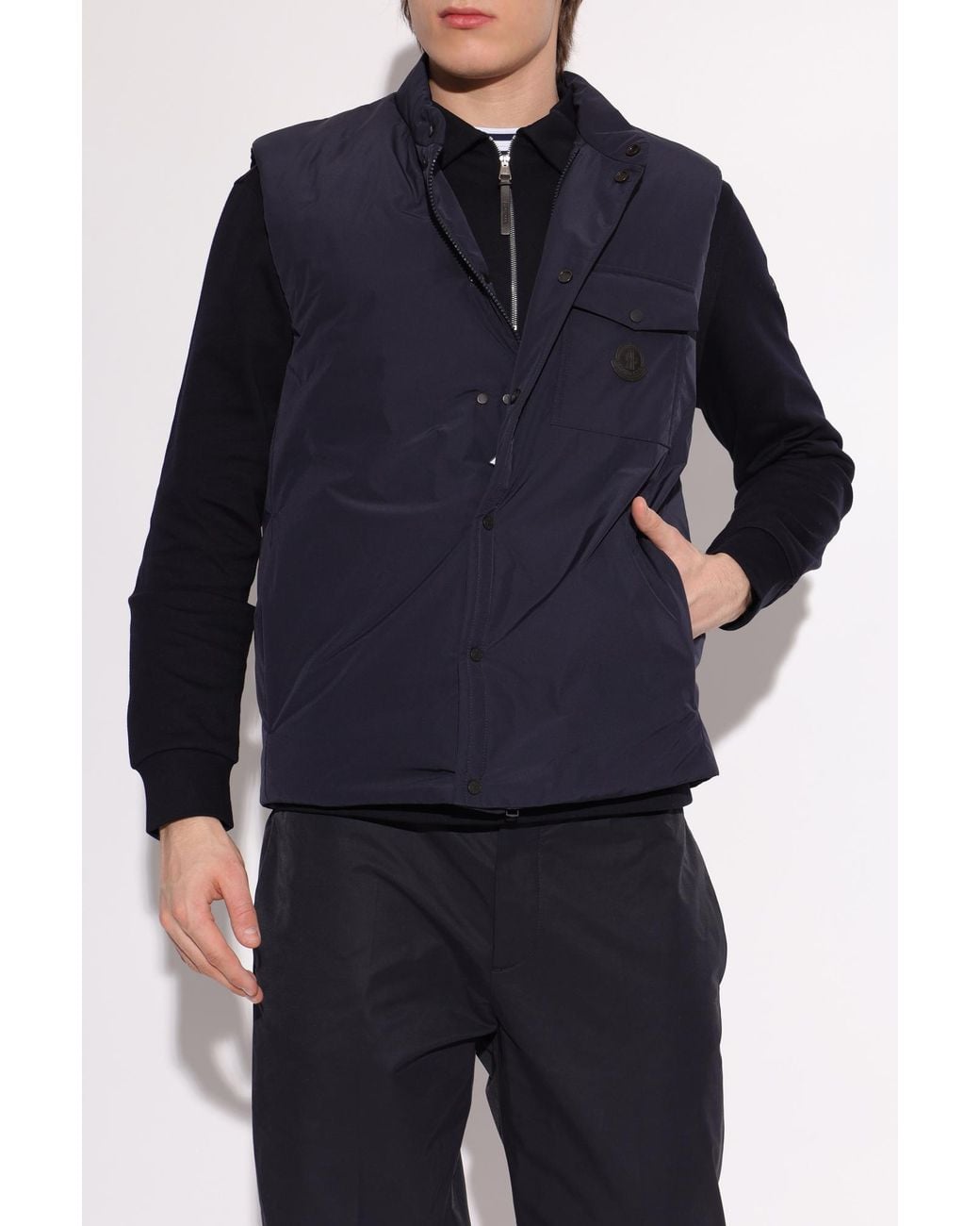 Moncler Blue Puffer Vest "Sahel" for men