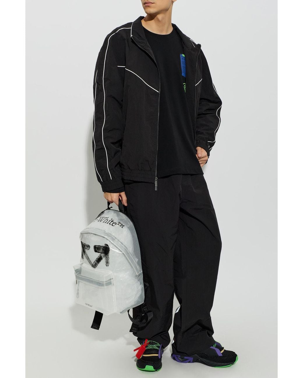 LAB C.O. OFF WHITE Black Long Sleeve T-Shirt for men