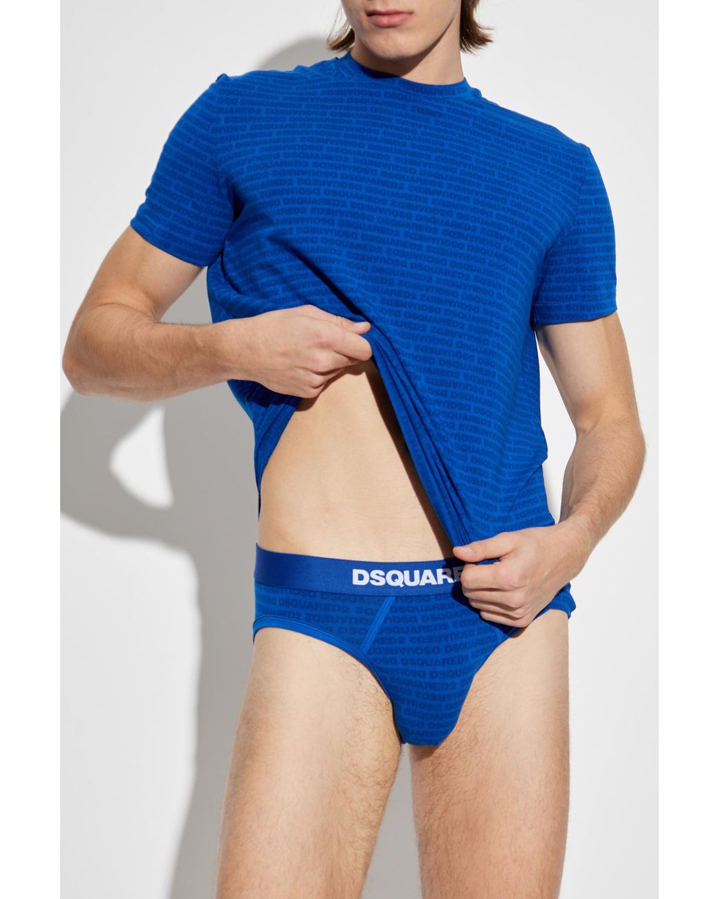 DSquared² Blue Set: T-Shirt And Briefs for men