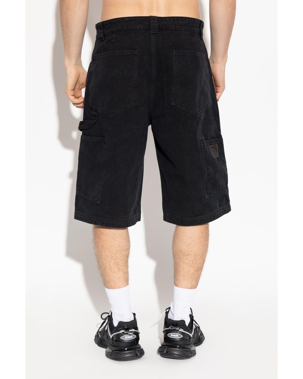 Roa Black Logo Shorts for men