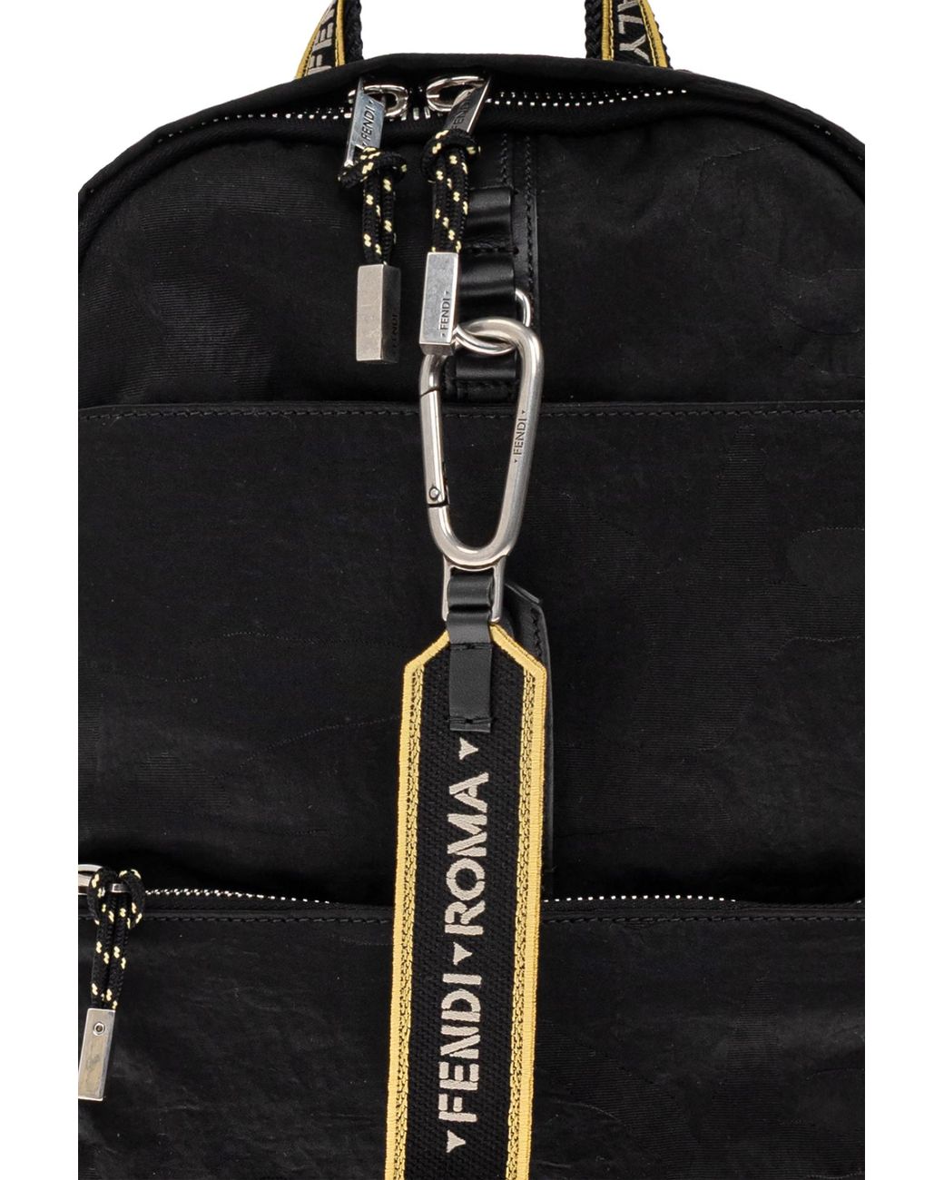 Fendi Black 'Climb' Monogram Backpack for men