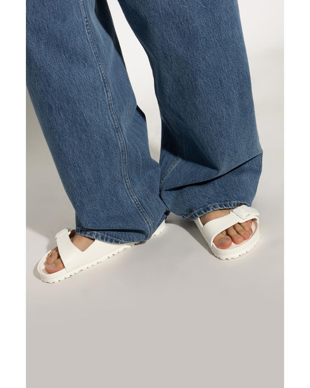 Birkenstock White Arizona Eva Essential Slide Sandals for men