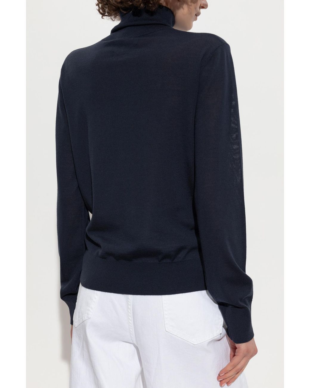 DSquared² Blue Wool Turtleneck With Logo