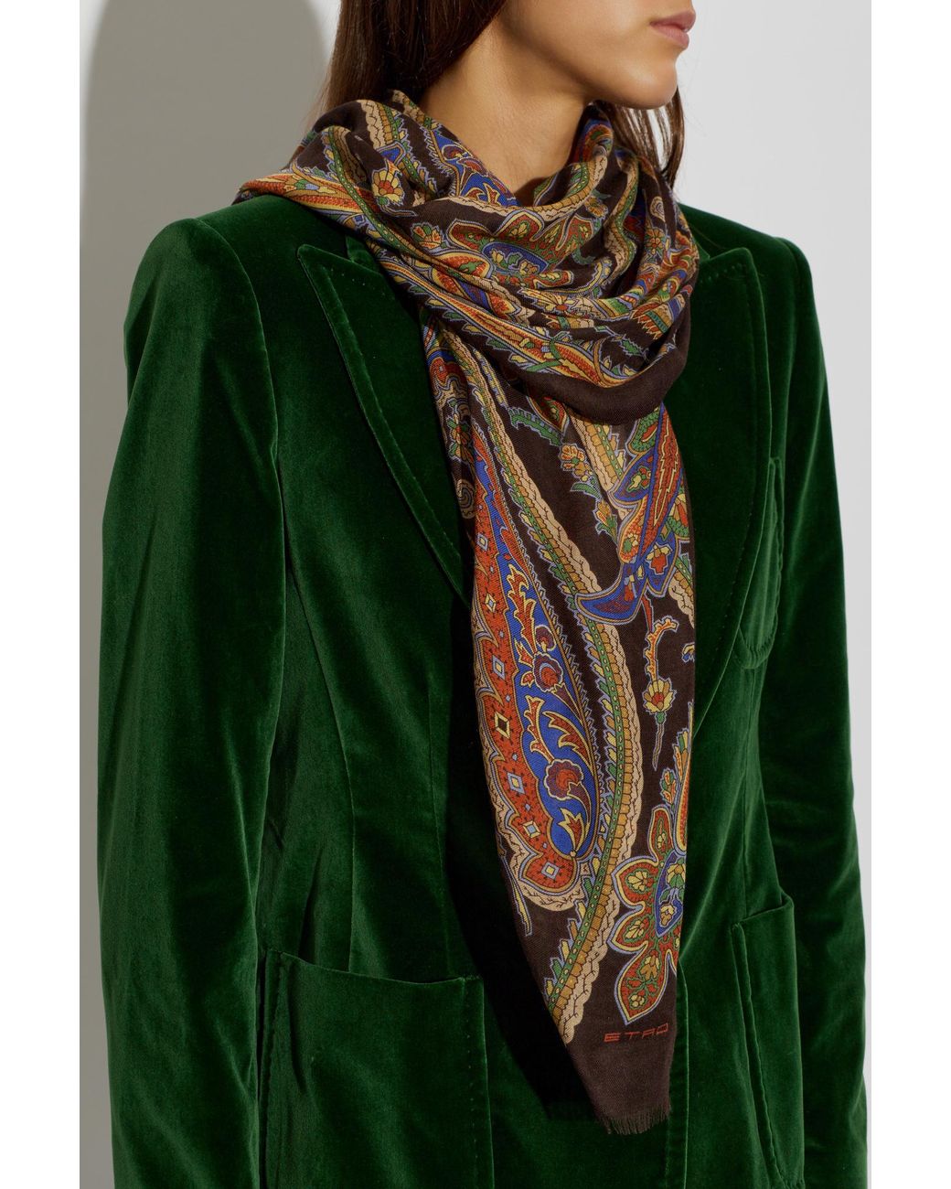 Etro Brown Patterned Scarf