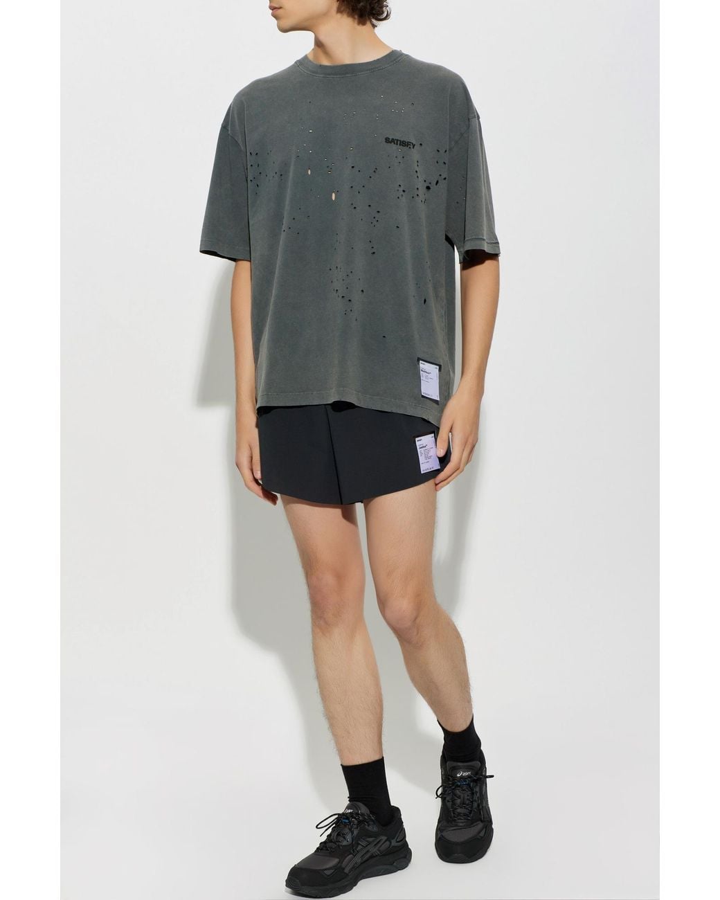 Satisfy Black Training Shorts With Logo for men