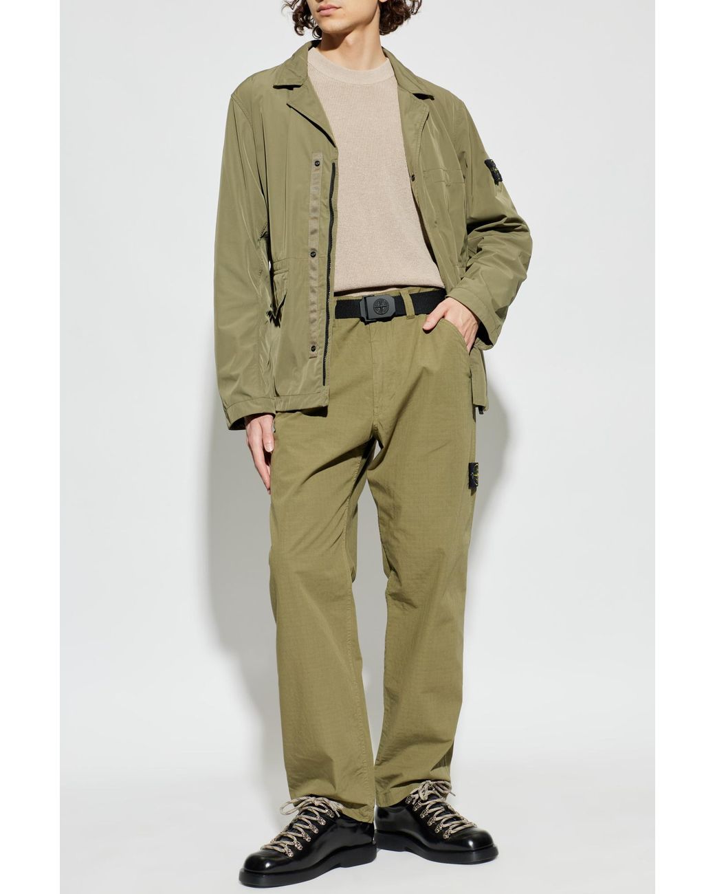 Stone Island Green Lightweight Jacket With Pockets for men