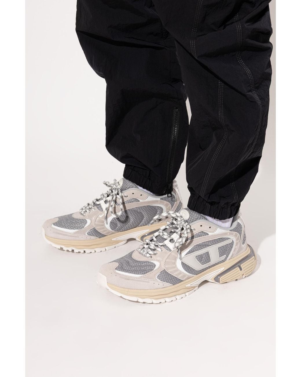 DIESEL White 'S-Pro-V-Dense Low' Sports Shoes for men
