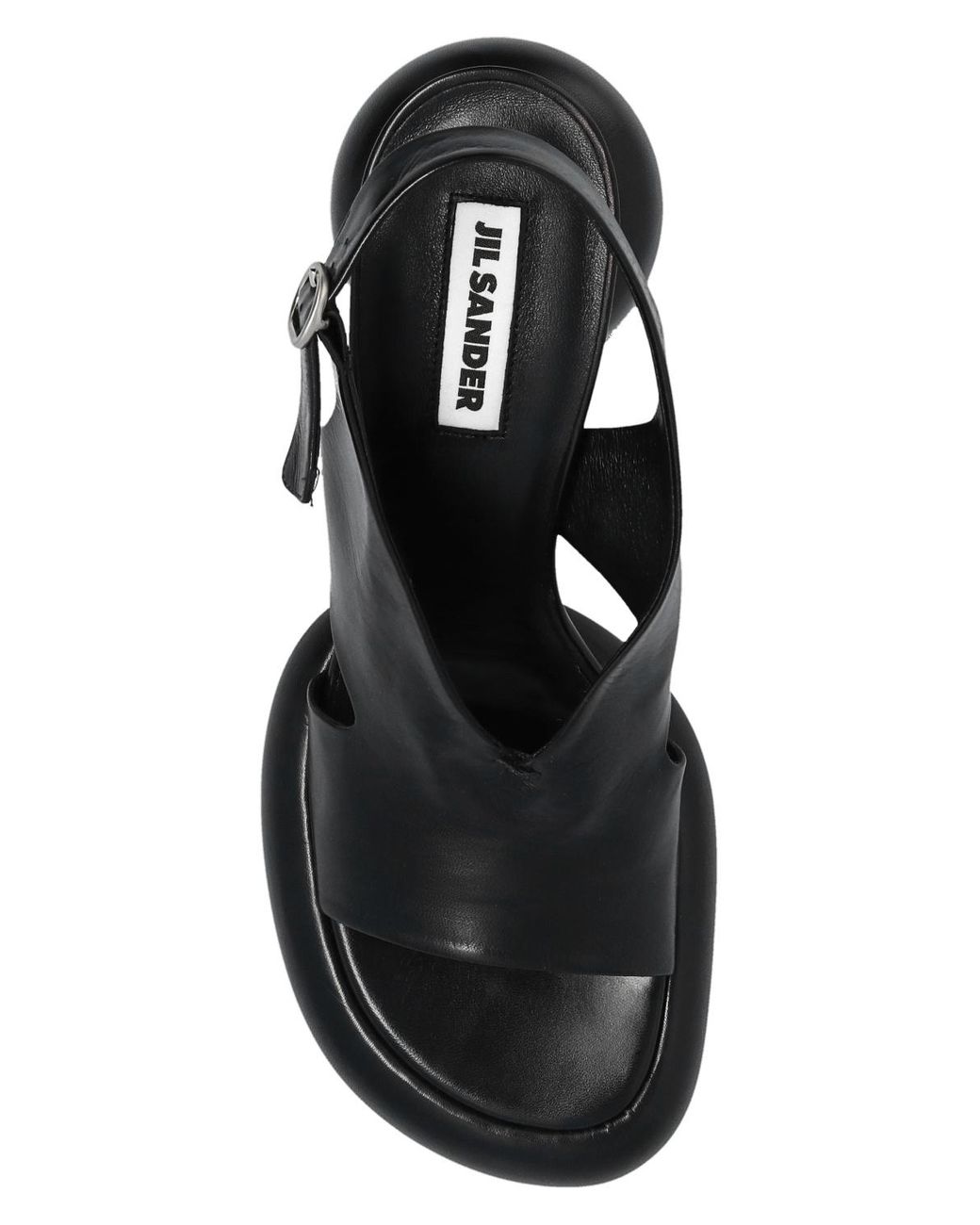 Jil Sander Heeled Sandals in Black | Lyst