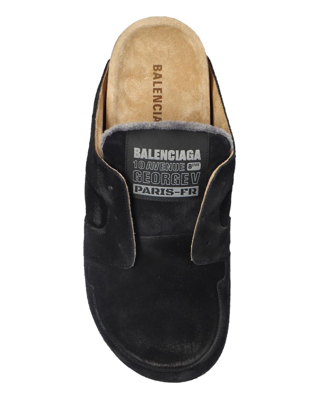 Balenciaga Black Suede Slides "Dumbo" for men
