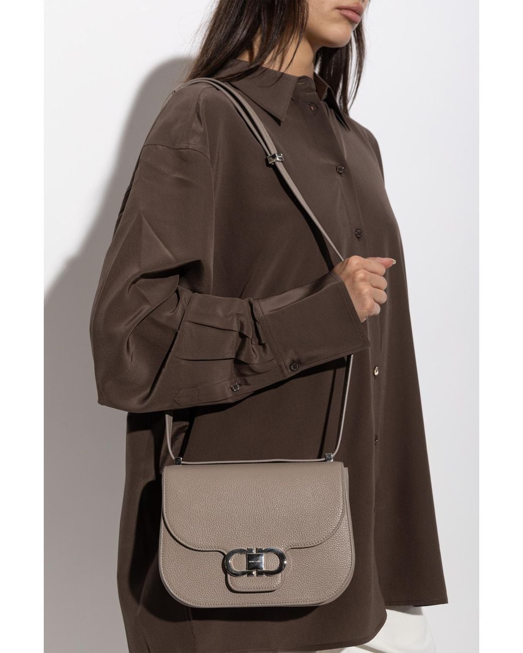 Ferragamo Brown Double Bag