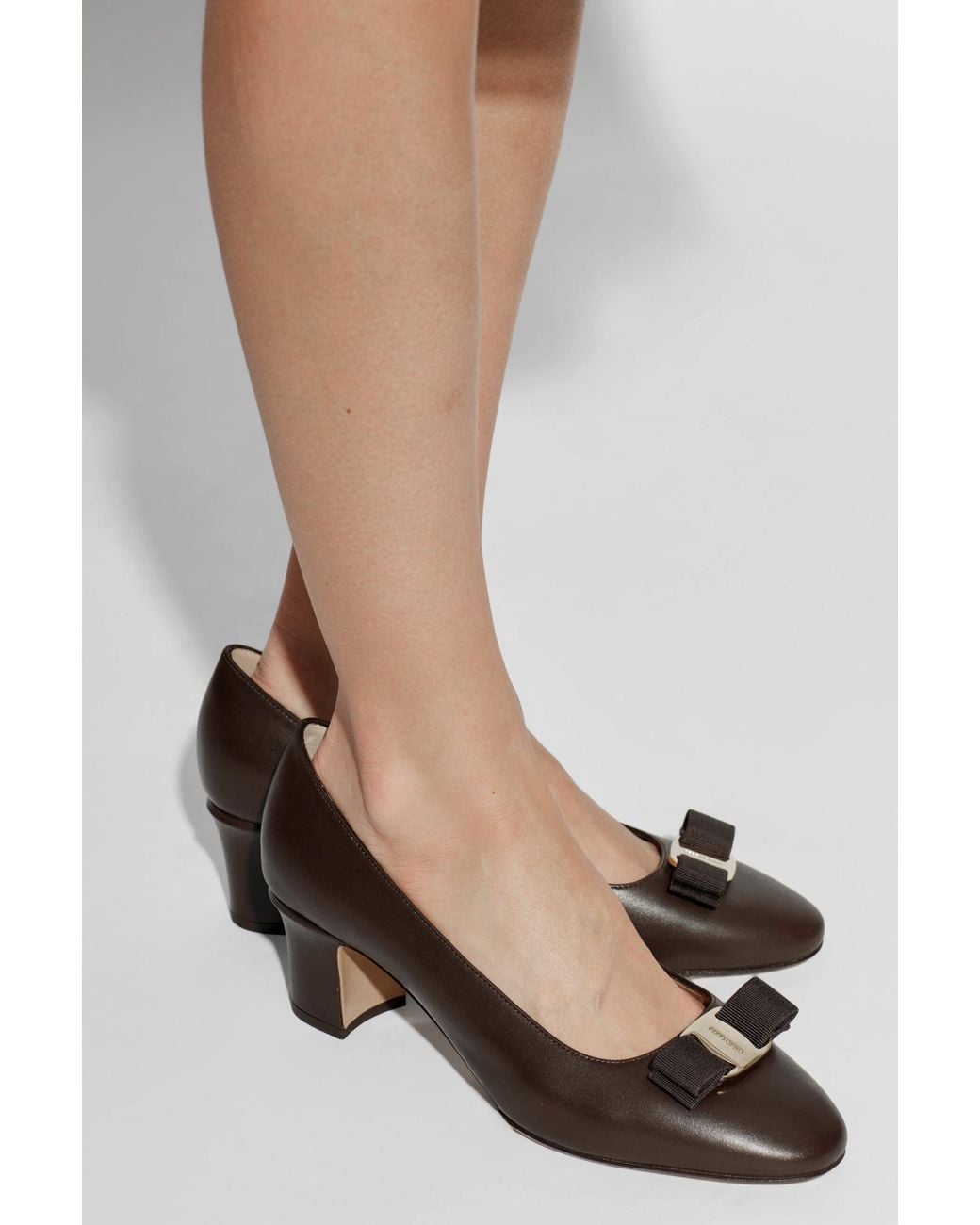 Ferragamo Black Heeled Shoes 'Vara'