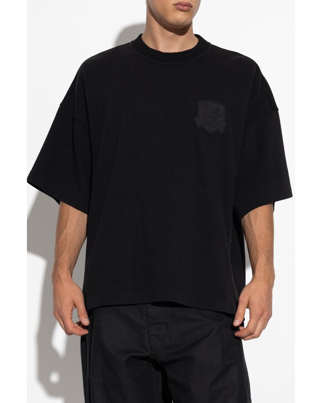DSquared² Black Sweatshirt With Patch for men