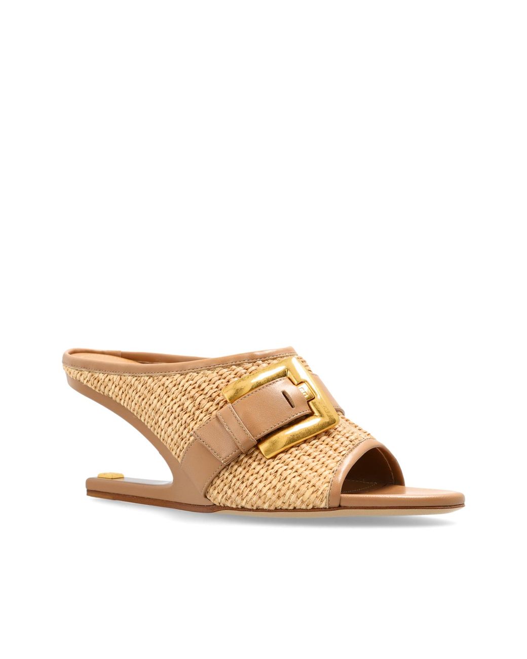 Balmain Natural "Anthem" Wedge Sandals