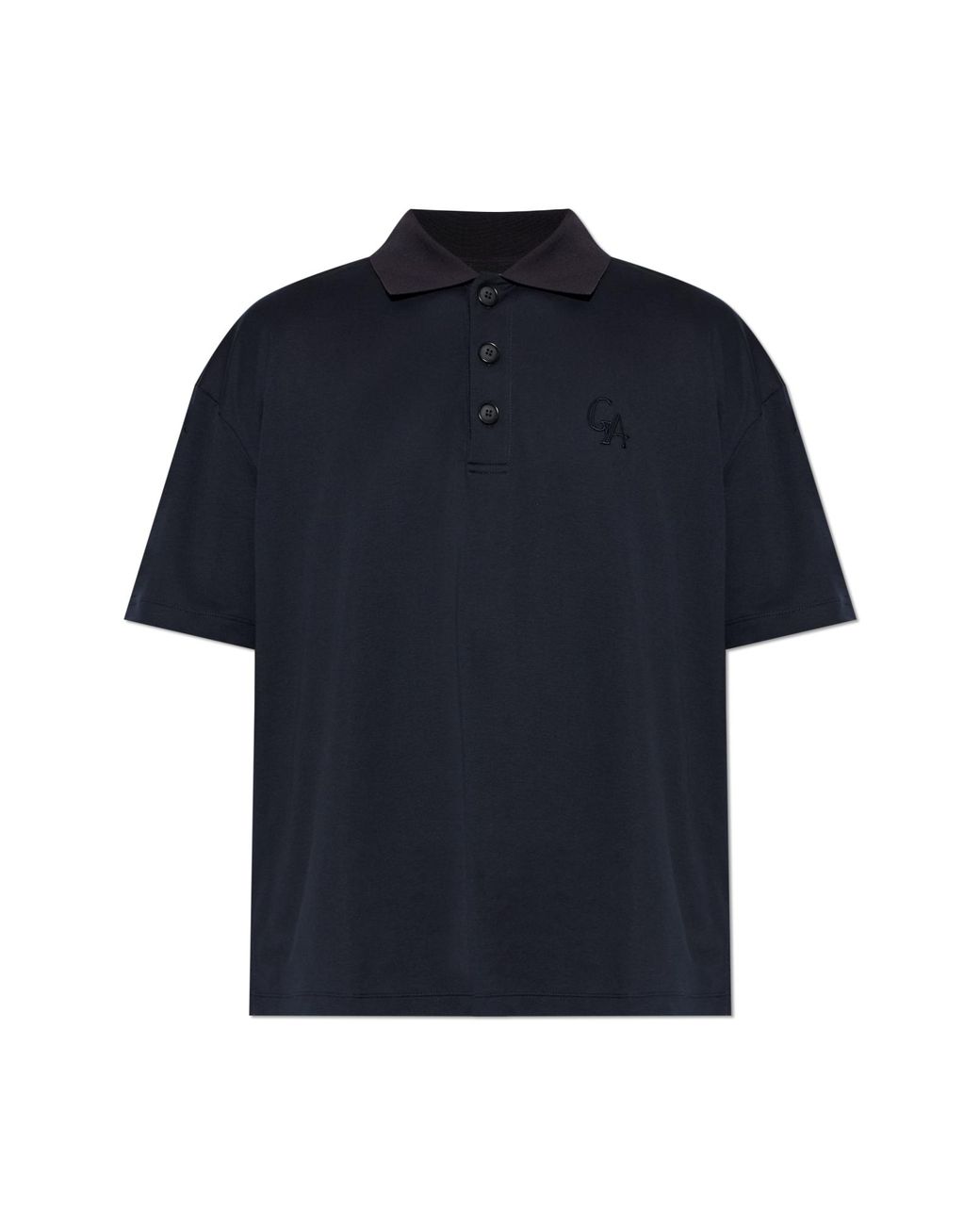 Giorgio Armani Blue Polo With Embroidered Logo for men