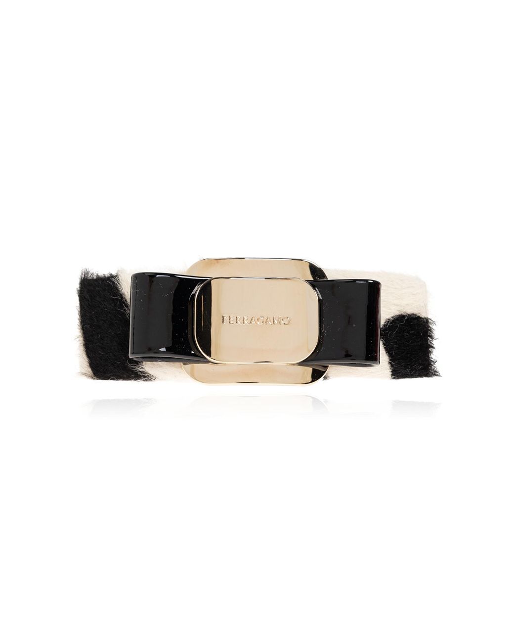 Ferragamo Black Hair Clip With Engraved Logo