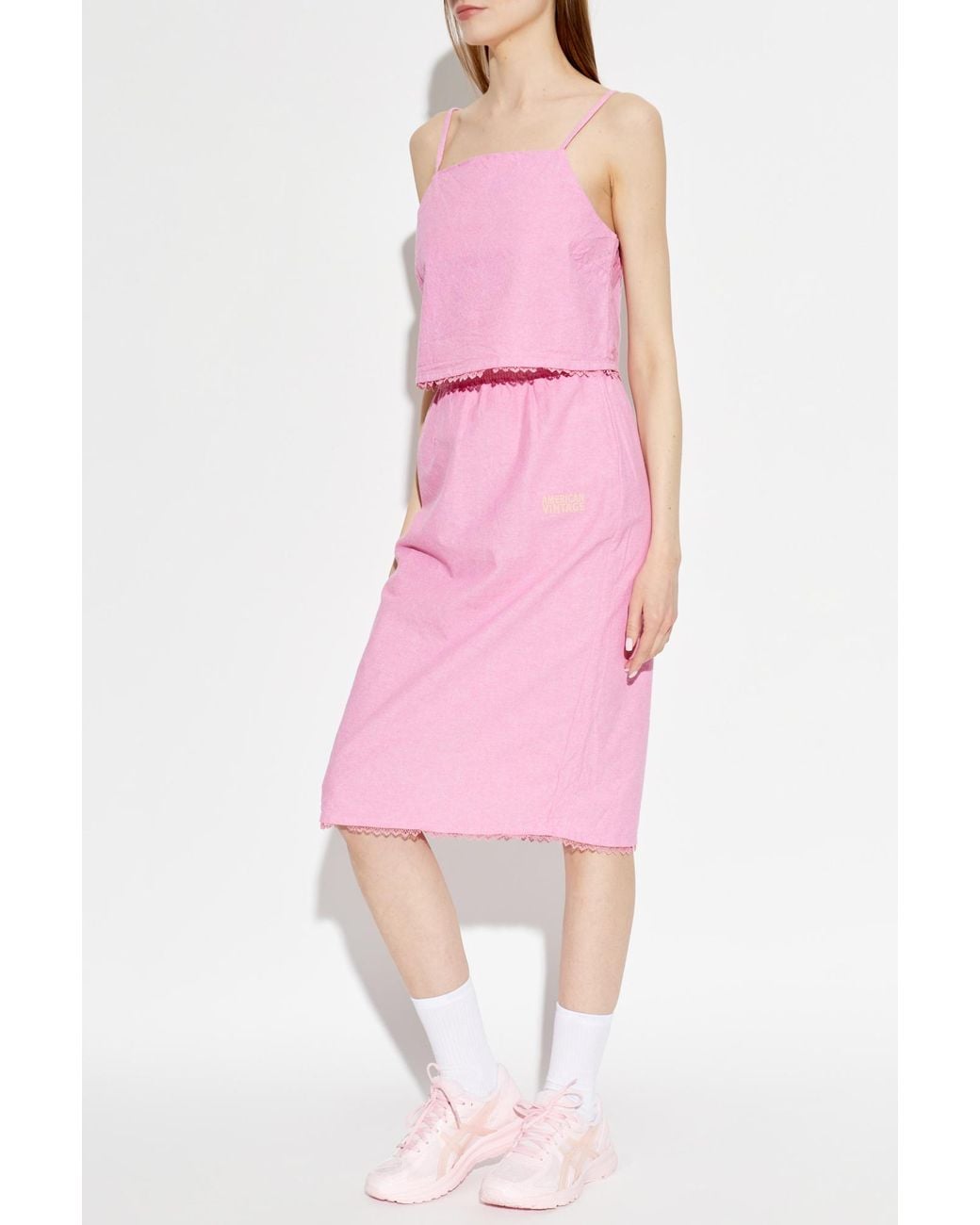 American Vintage Pink Top With Decorative Finish