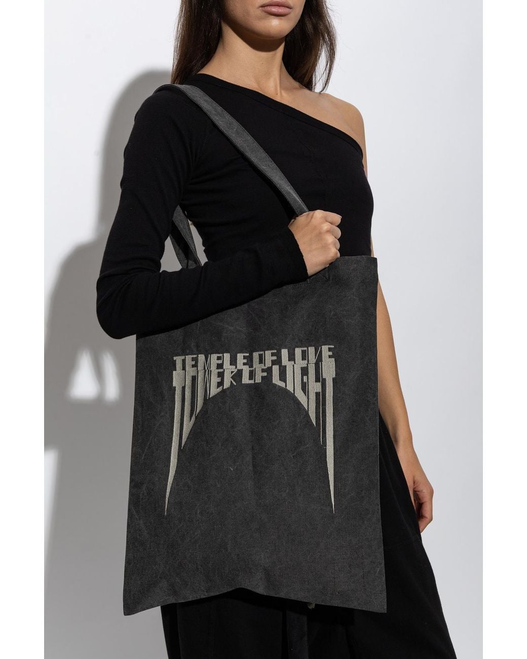 Rick Owens Black Embroidered Tote Bag