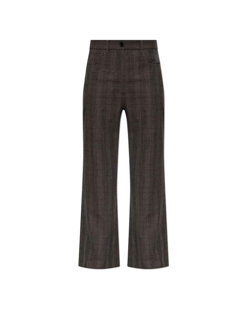 Acne Black Plaid Patterned Trousers